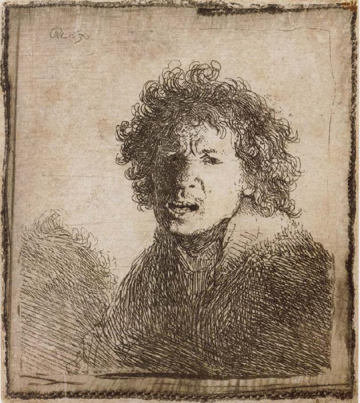 REMBRANDT Harmenszoon van Rijn Self-Portrait,Open-Mouthed,As if Shouting china oil painting image
